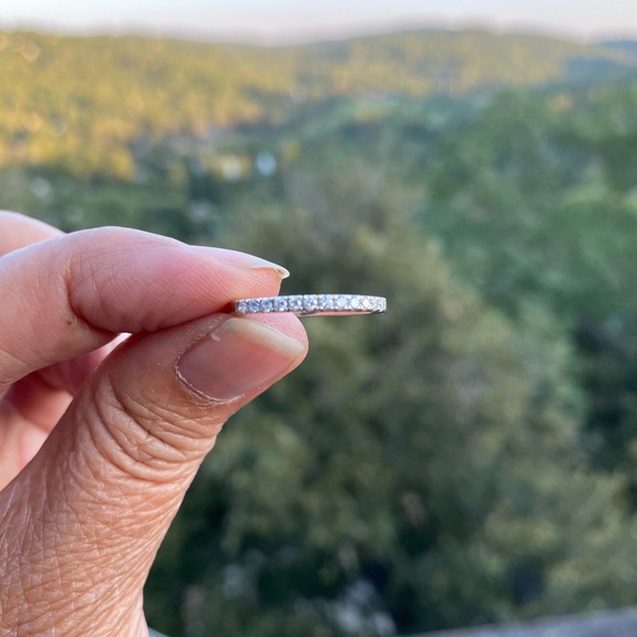 14k White Gold Diamond Anniversary Band - Picture 7 of 12